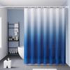 1 Set Shower Curtain with 12 Hanging Rings Contrast Gradient Color Thickened Waterproof Punch-free