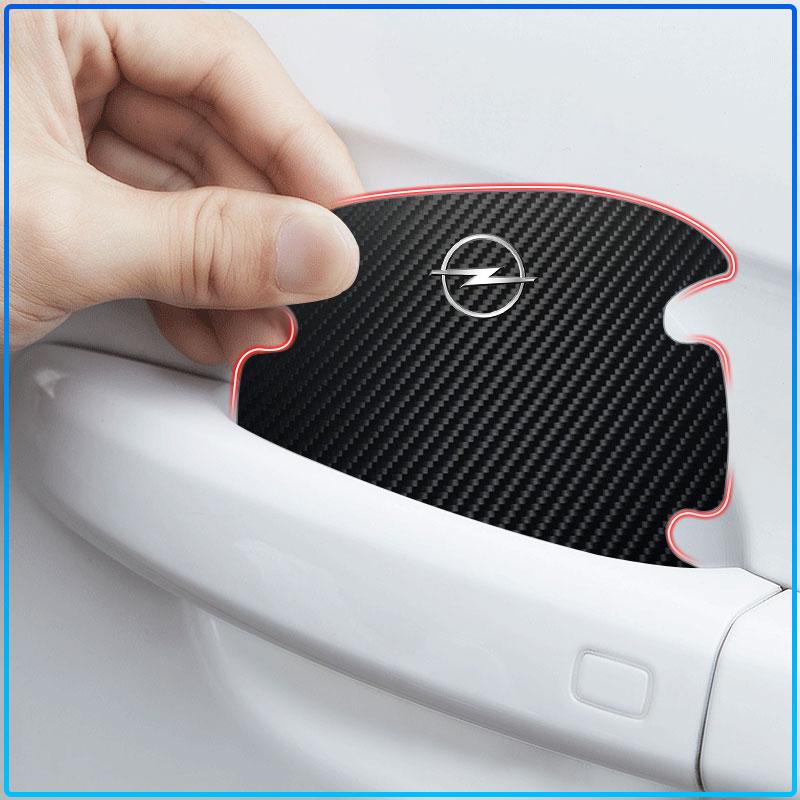 4PCS Carbon Fiber Car Door Handle Protection 3D Sticker Accessories For Opel Astra C G H Insignia J K Zafira B Corsa Vectra C Corsa C