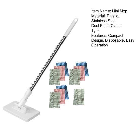 Mini Portable Flat Mop Compact Size Lightweight RV Mop Home Kitchen Bathroom Small Space Cleaning Tool
