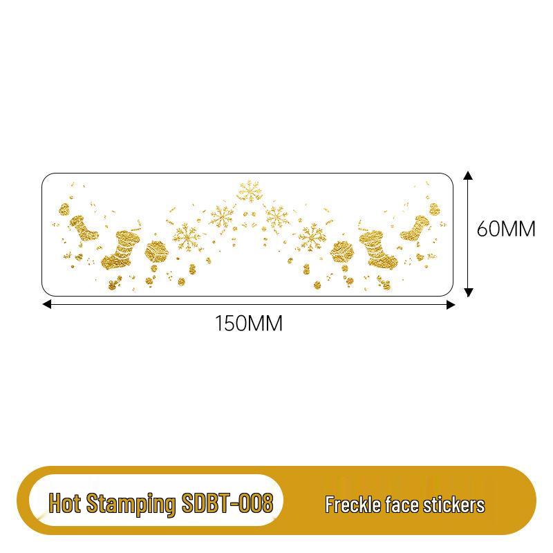 Gold & Silver Glitter Waterproof Christmas Freckle Tattoo Stickers for Party Makeup