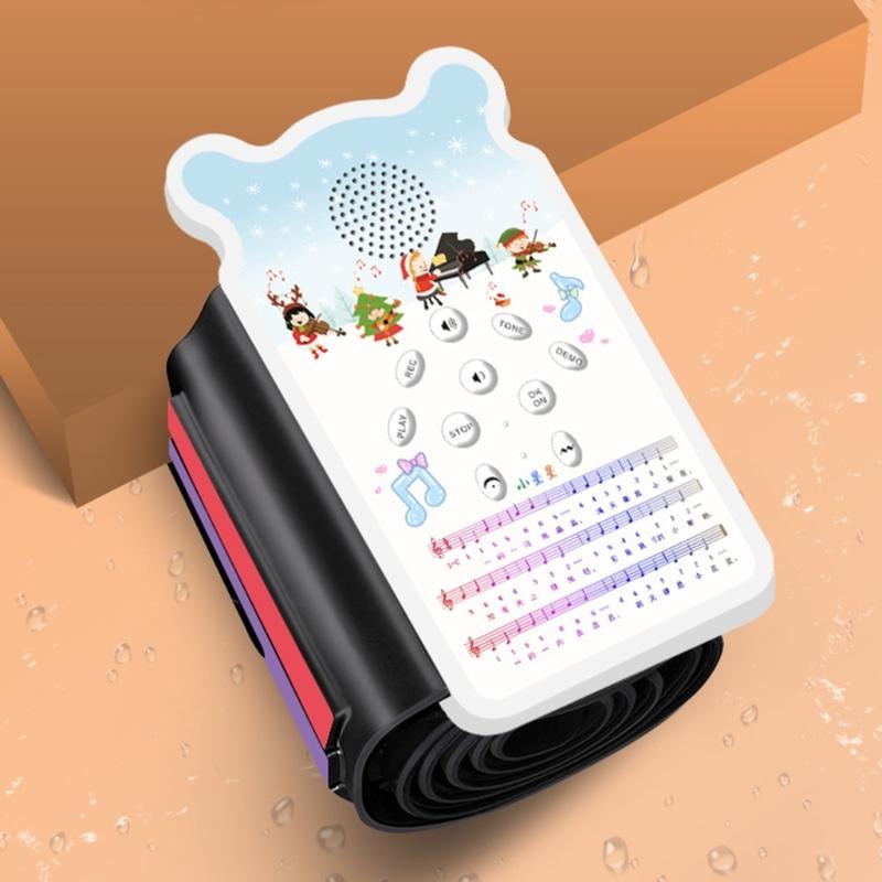 Roll Up Piano, 49 Key Multifunctional Electronic Piano Keyboard Foldable Hand Roll Out Piano, Educational Soft Keyboard