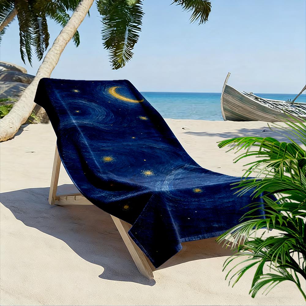 Starry Night Inspired Sky Design Beach Towel Quick-drying for Travel Outdoor Sports Jogging Beach and Swimming