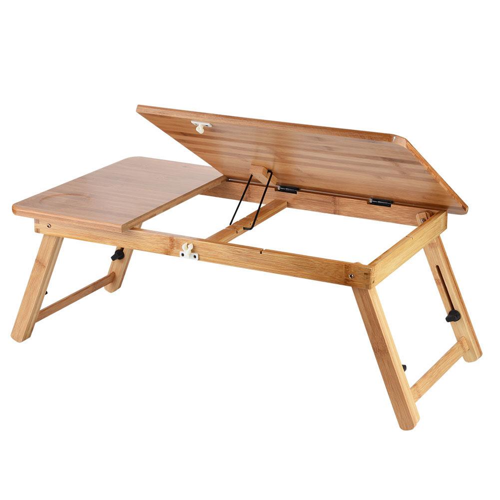 Taşınabilir Katlanabilir Ahşap Bambu Bilgisayar Dizüstü Bilgisayar Masası Kanepe Yatak Dizüstü Bilgisayar Standı 50*30