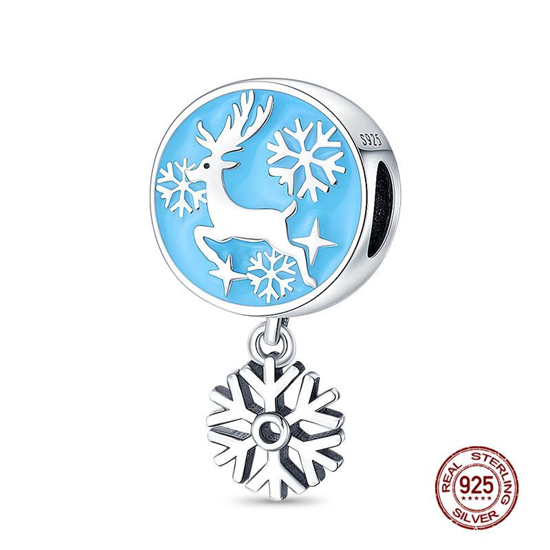 Christmas Party Copper Copper Christmas Snowman Beads Fit Charm Bracelet Pendant Women Diy Fine Jewelry Party Gift