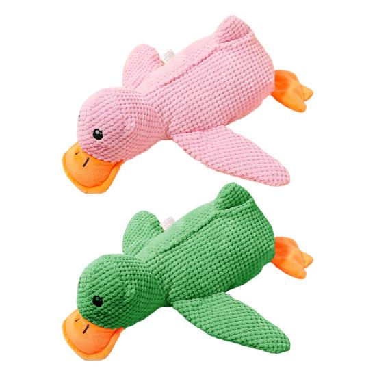 Pet Teeth Grinding Toy Multi-purpose Plush Duck Toy Interactive Rattle Design Chew Toy Dental Health Dog Toy
