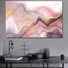 Abstract Pink Gold Porple Marble Poster Prints For Living Room Contemporary Home Decor Nordic Modern Canvas Painting Wall Art (with Frame)