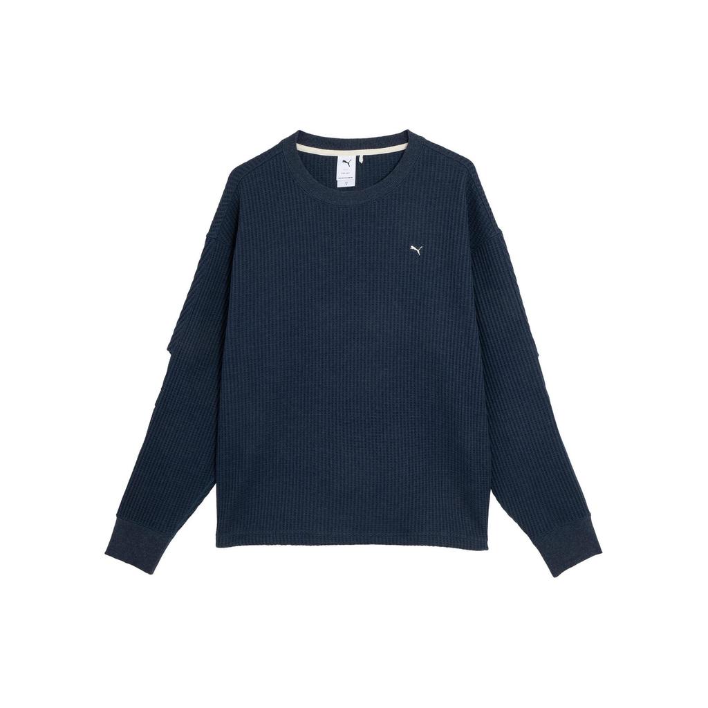Puma Navy Series Solid Color Knitted Casual Crew Neck Long Sleeve Sweatshirt Unisex Sweatshirt Navy-Blue 623128-16