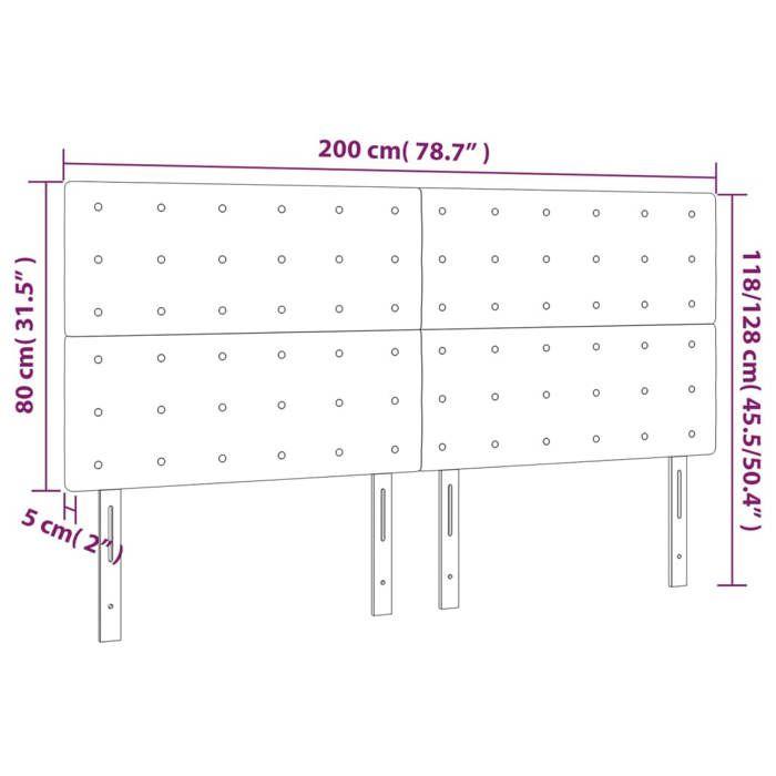 VidaXL Tête de Lit à LED Meuble de Chambre à Coucher Accessoire de Lit Double Tête de Cadre de Lit Intérieur Noir 3122532