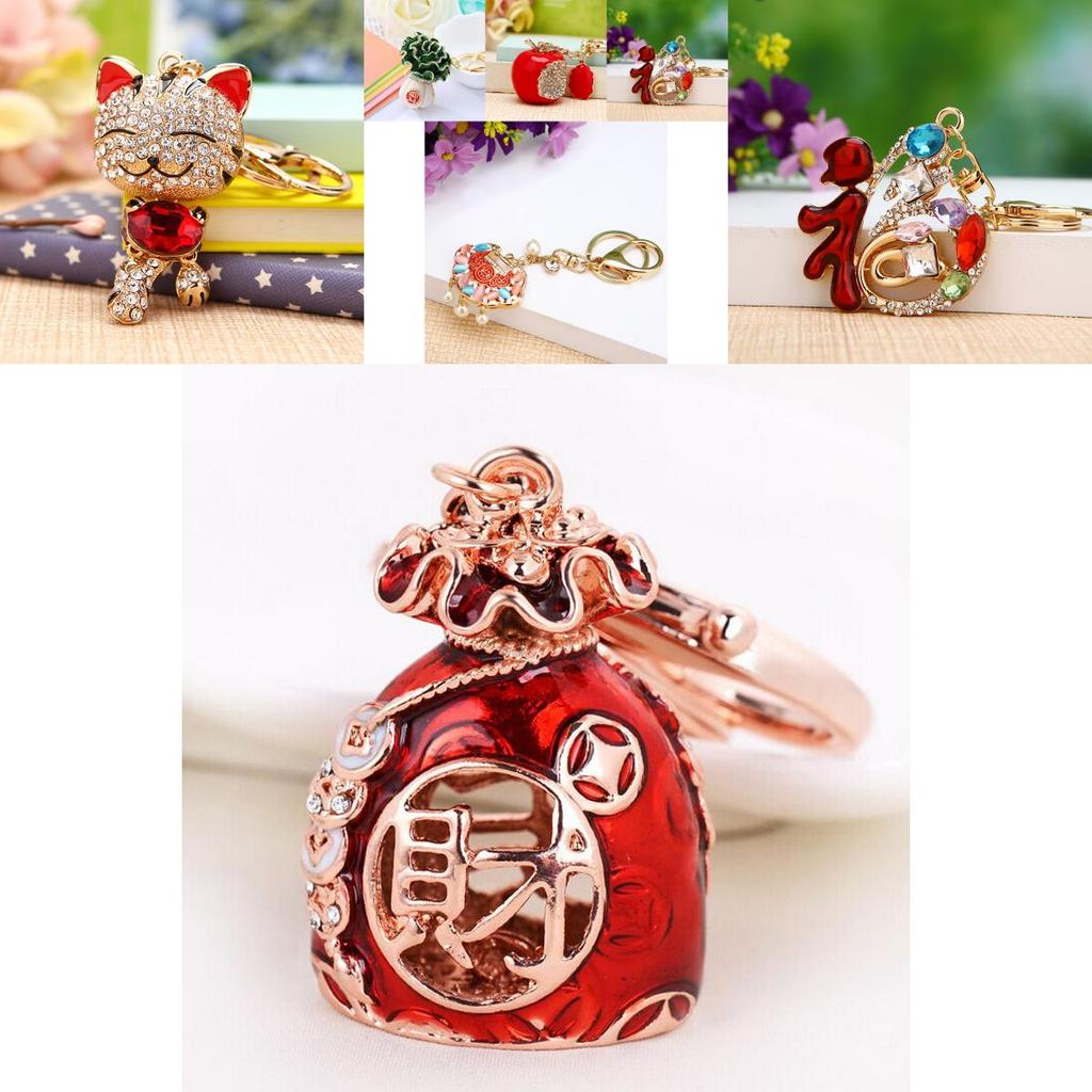 Unique Chinese Style Prosperity Word Keychain For Women Creative Bag Decoration Gift