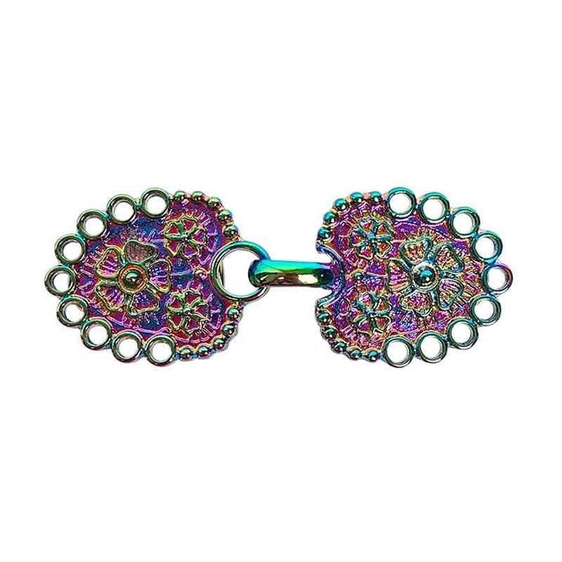 Retro Chinese Alloy Shawl Clip: Creative Hollow Scarf Buckle, Double Sweater Clip Brooch Travel Accessory.