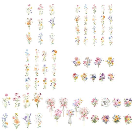 Wildflower Cupcake Toppers Baby Shower Floral Cake Topper Decoration for Baby Shower Birthday Party Supplies