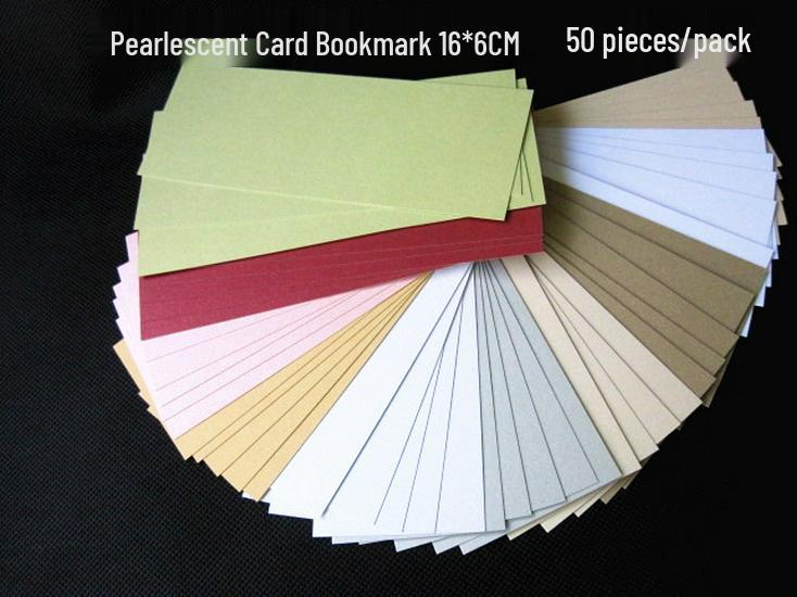 Double-Sided Pearlescent Hand-Painted Cardstock, 16x6, 50 Sheets, Colored Art with Rubber Stamp Print.