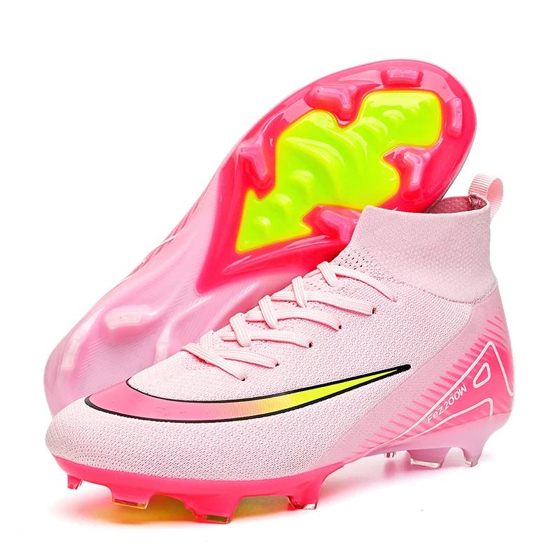 

Новые мужские футбольные бутсы для матчей и тренировок на улице, с длинными шипами, спортивная обувь для футбола, бутсы, удобные, для взрослых, дышащие, для мальчиков, нескользящие 33