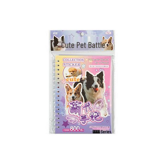 Yuxian Yanbian Pet Battle Cat & Dog Pattern Journal Stickers - Cute Decorative Film Coil for Material Journaling