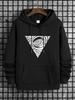 Men'S New Stylish Hoodie Featuring a Unique Triangular Eye Outline Print, Perfect for Casual Wear