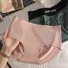 Ice Silk Seamless Contrast Color Girls Underwear Female Breathable Extended Crotch Summer Thin Triangle Underwear Ladies