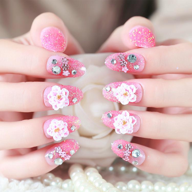 

Glitter Bride Detachable False Nails with Manicure Tools