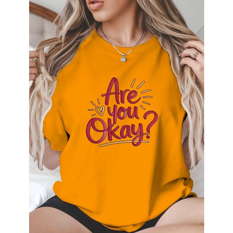 Casual Round-Neck T-Shirt for Women Featuring a Trendy Print, Perfect for Spring And Summer Wear
