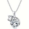 Silver Cat Necklace Pendant and Earrings Jewelry Set Is Suitable As a Gift for Women, with Crystal Zirconia, Perfect As an Accessory for Brides and