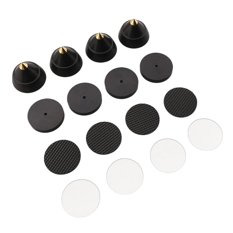 

Pack Of 4set Quality Ebony Wood And Metal Speaker Isolation Spikes Feet Pad For Music Equipment Vibration Reduction 1