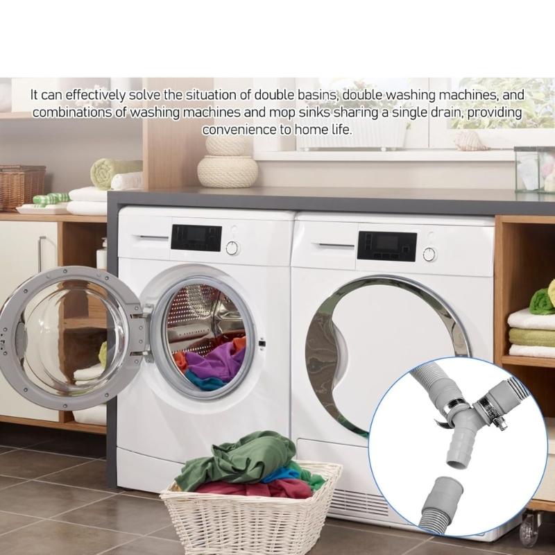 Multifuntional Various Outlet Laundry Drain Connector Y Shaped Splitter Plastic Texture Suitable for Efficient Drainage