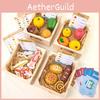 Simulation Wooden Boxed Fruit Bread Sea Food Vegetables Children Set Toys