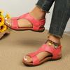 Women's New Plus Size Roman Sandals Women's Flat Velcro Casual Beach Sandals