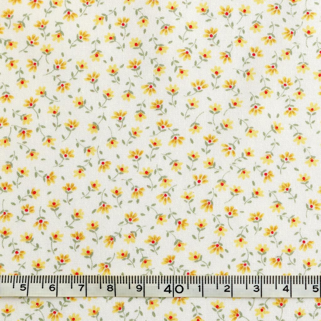 Sojitz Fashion Floral Print 112cm Wide x 3m Craft Supplies Broadcloth, Yellow, Cut, B6100Z-3-2-3M,