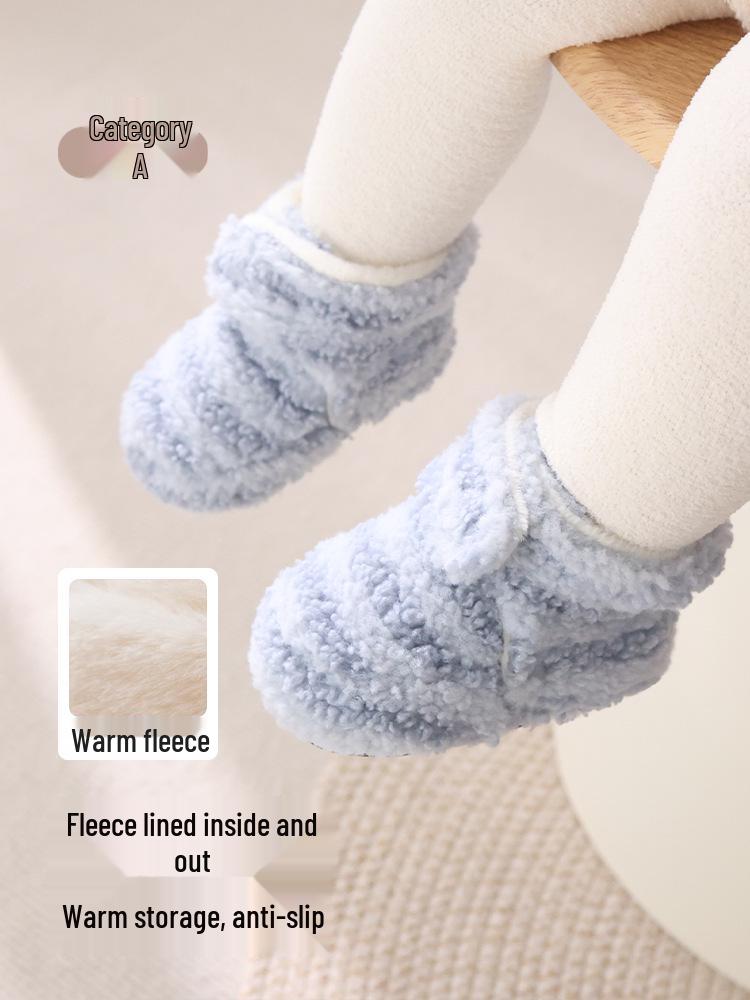 Winter Velvet Baby Shoe Socks: Soft, Thickened, Warm, Anti-Drop, Cotton Protection for Newborns and Toddlers