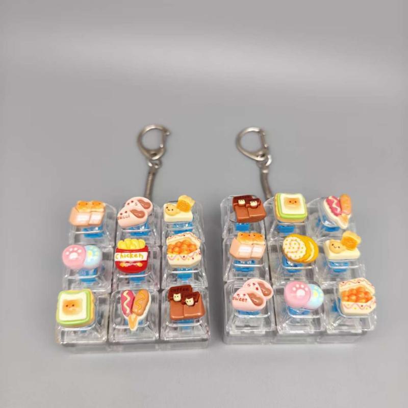 9 Keys Mini Mechanical Keyboard Keychain Without Light Clicker Stress Relief Fidget Cute Pocket Anxiety Relief Pendant Gift