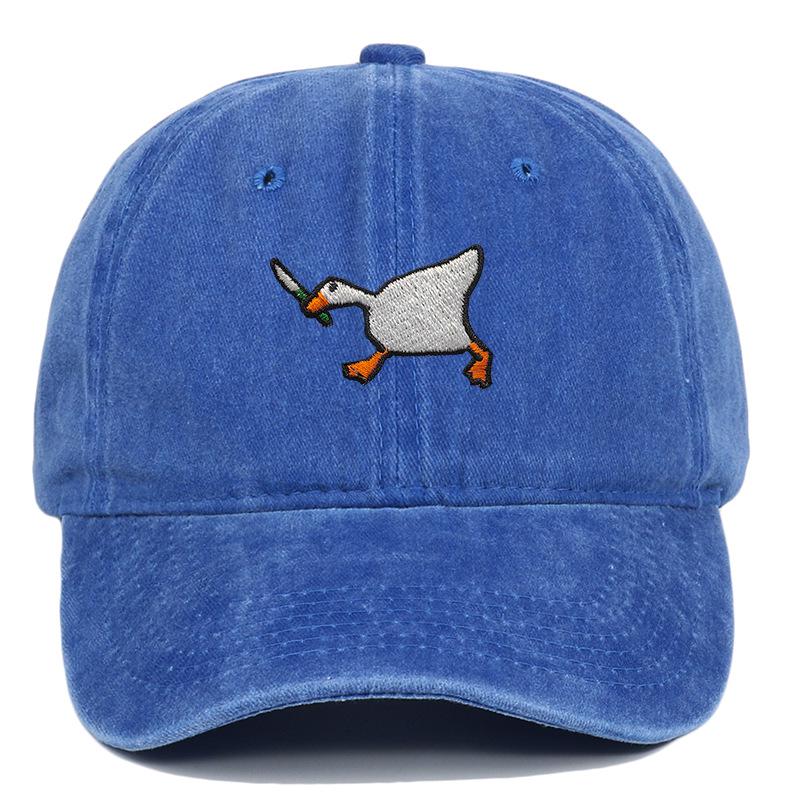 Witte Ganzen Geborduurde Unisex Baseballpet - Trendy & Veelzijdig