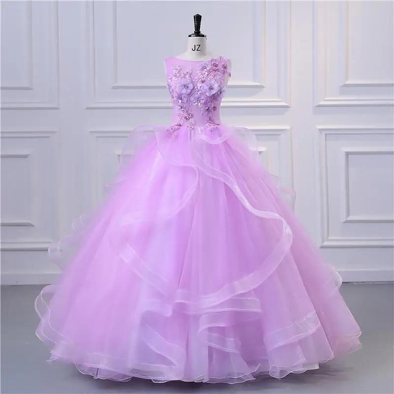 Neues Farbkleid Hochzeitskleid Tanz ** Gesangskunstprüfung Studiobekleidung langes Damen-Moderations-Performancekleid flauschiger Rock