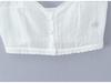 2026 Women's Embroidered Two-Piece Set: Sweet & Spicy Slim Fit Puff Sleeve Lace-Up Shirt + Short Camisole Vest