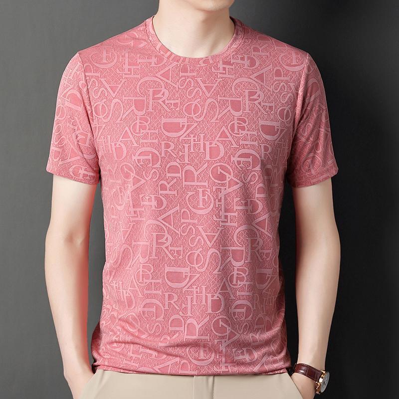 Men's Luxury Jacquard Crew Neck Short-Sleeve T-Shirt - Trendy Summer Fashion