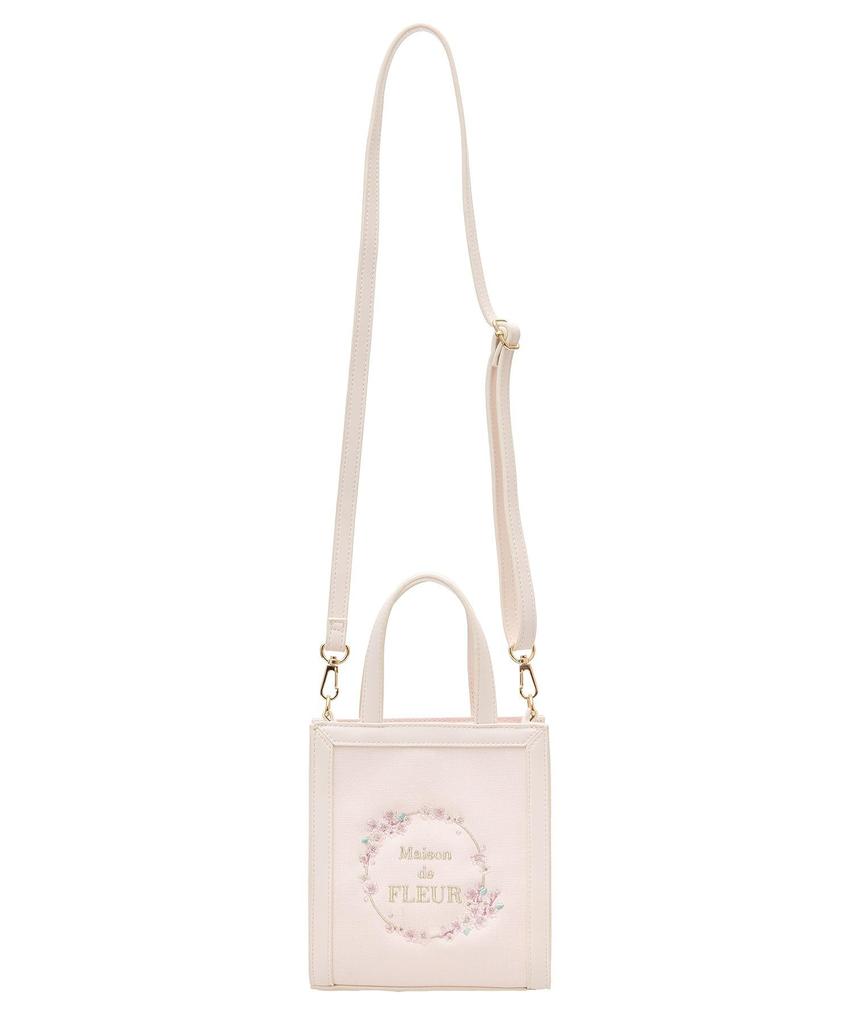 Maison de Fleur Sakura Square 2-Way Tote Bag, Women's, Pink