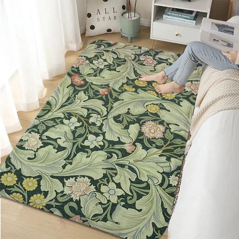 William Morris Strawberry Bathroom Rug Retro Style Carpet For Living Room Kitchen Bedroom Hotel Decor Non-Slip Floor Mat Doormat