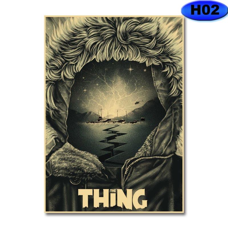 Classic Horror Movie The Thing Poster Retro Kraft Paper Posters DIY Wall Art Painting Stickers Home Bar Decor Fans Collection