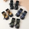 4PCS Waterproof Knitted Dog Shoes Adjustable Straps Elastic Dog Booties  Pet Supplies