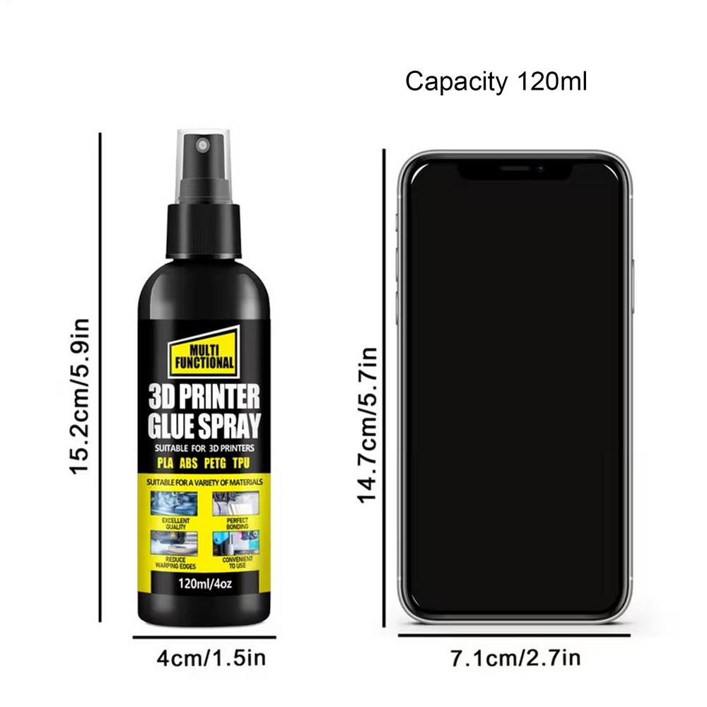 

120ml 3D Printer Spray Adhesive Long-Lasting Filament Glue For Models, Non-Warping Spray For ABS/PLAs, Workshop Home School