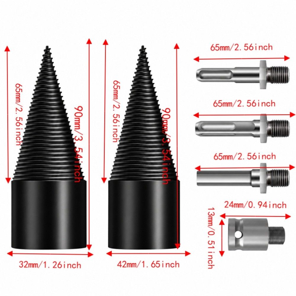 Hardware Grade Wood Splitter Drill Bit Hex Shank Cone Punching Tool Drill Use