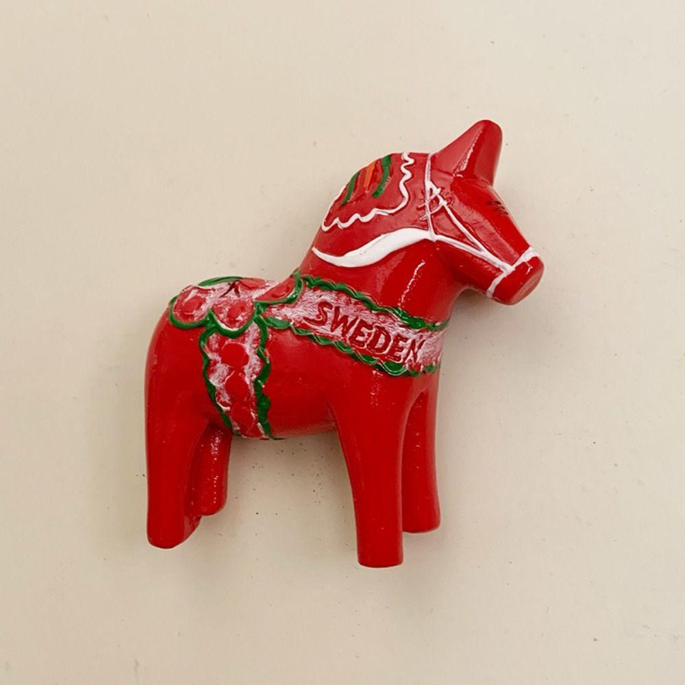 3PCS Resin Pony Fridge Magnetic Stickers New Year Vintage 3D Horse Fridge Stickers Exquisite Home DIY Decor Horse Fridge Magnets