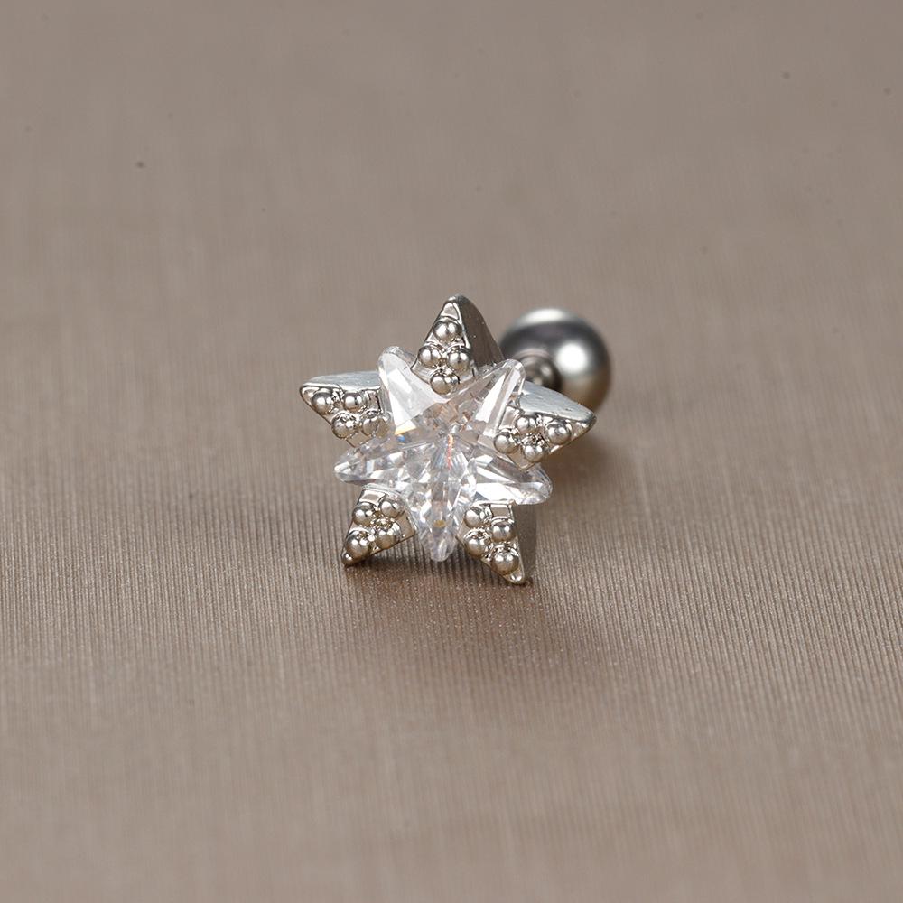 Gold Stainless Steel Earrings with Zircon Studs - Creative and Elegant Design
