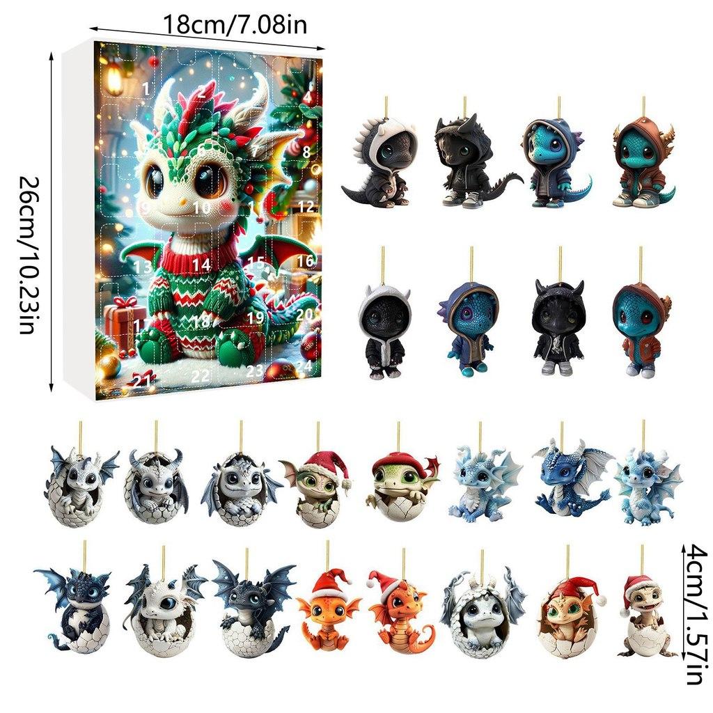 Christmas Countdown Dragon Acrylic Mini Ornament Gift For Holiday Decor