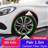 2Pcs 150Cm Universal Carbon Fiber Color Rubber Car Fender Flare Wheel Eyebrow Protector Wheel Arch Trim Strip