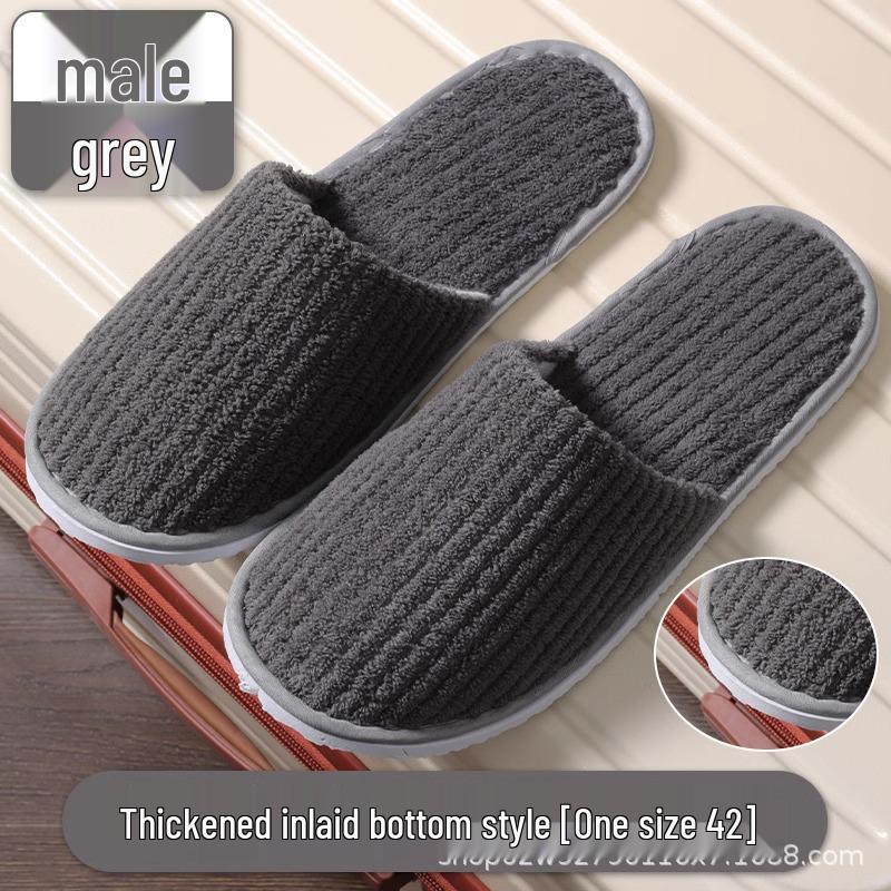 Luxury Washable Coral Fleece Slippers for Guests - Thick Sole, Ideal for Home, Salon, Autumn & Winter