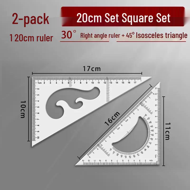 

Большой многофункциональный высокоточный набор треугольных линеек для архитектурного черчения и обучения