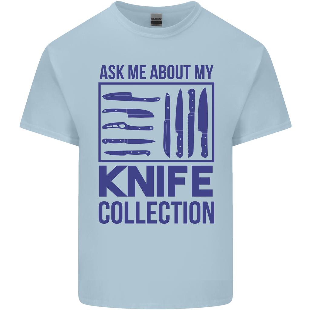 Ask About My Knife Collection Funny Chef Unisexs Light Cotton Tshirt