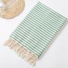 High Quality Custom Cotton Tassel Turkish Hammam Stripe Fouta Beach Towels Bag Printed Summer Use for Bath or Swim