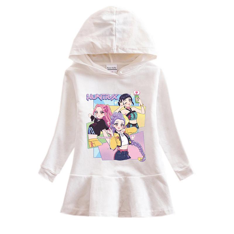 Girls Kpop Rumi Zoey Mira Hunters Print Mira Zoey Rumi Hooded Dress