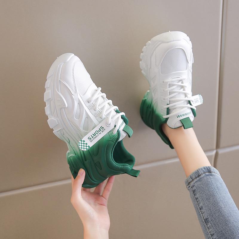 CRLAYDK Women's Walking Shoes Platform Non Slip Running Sneakers Gradient Breathable Workout Girls Sports Comfort Tennis